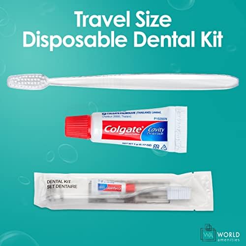 שירותים עולמיים - צרור ערכת שיניים חד פעמי בתפזורת עם מברשת שיניים ומשחת שיניים | 48 ספירה |